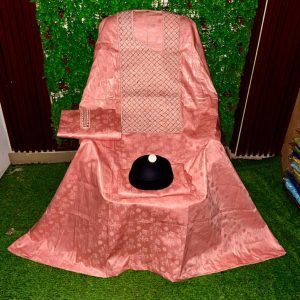 Bazin riche 3 pièces Orange Pâle