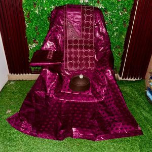 Bazin riche 3 pièces Couleur Rouge