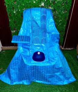 Bazin riche 3 pièces Bleue Claire