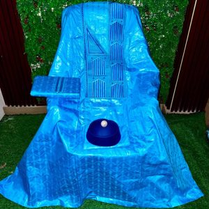 Bazin riche 3 pièces Bleue Claire