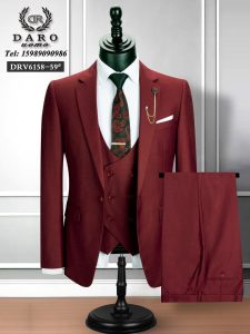 Costume 3 pièces pour Homme (Couleur Rouge)