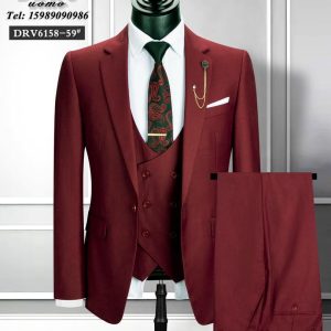 Costume 3 pièces pour Homme (Couleur Rouge)