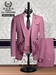 Costume 3 pièces pour Homme ( Couleur Rose)