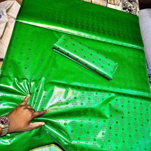 Bazin riche Double Largeur 3 Couleur Verte