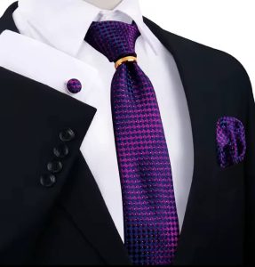 Ensemble cravate, anneau de cravate, boutons de manchette