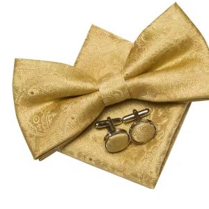 Noeud papillon en soie avec boutons de manchette